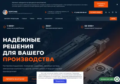 Снимок главной страницы bergsnab.ru