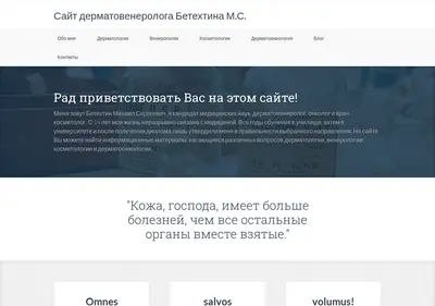 Снимок главной страницы betehtin.ru