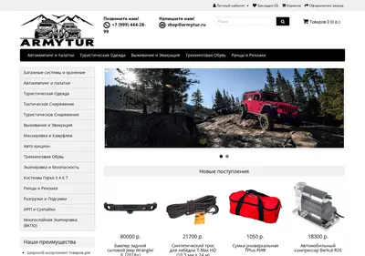 Снимок главной страницы armytur.ru