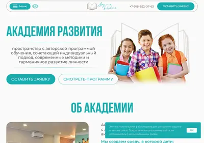 Снимок главной страницы academyrazvitia.ru
