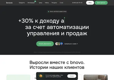 Снимок главной страницы bnovo.ru