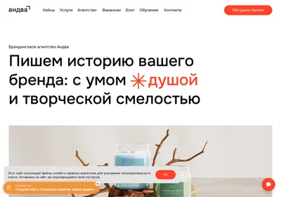 Снимок главной страницы andva.ru