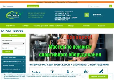 Снимок главной страницы batimur-sport.ru
