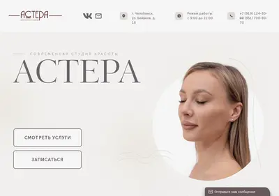 Снимок главной страницы astera174.ru