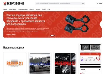 Снимок главной страницы allrazborki.ru