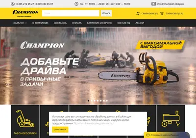 Снимок главной страницы champion-shop.ru