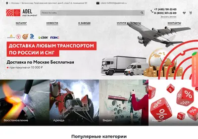 Снимок главной страницы adelmsk.ru