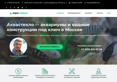 Снимок главной страницы akvasteklo.ru