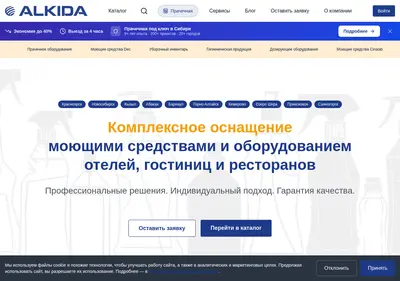 Снимок главной страницы alkida.ru