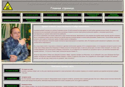 Снимок главной страницы artefact69.ru
