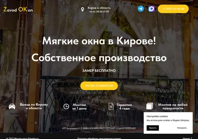 Снимок главной страницы 43mokna.ru
