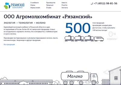 Снимок главной страницы amka-milk.ru