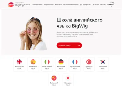 Снимок главной страницы bigwig-moscow.ru