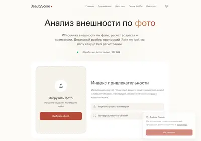 Снимок главной страницы beautyscore.ru