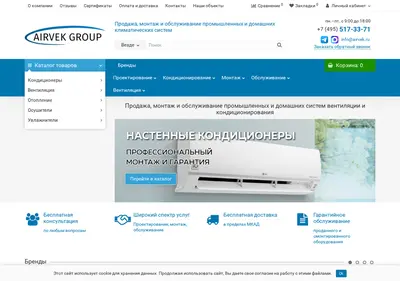 Снимок главной страницы airvek.ru