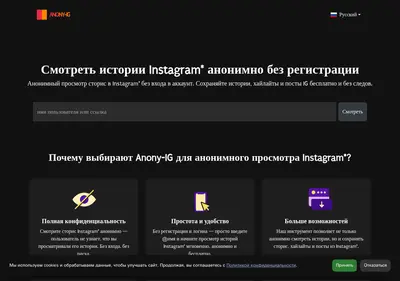 Снимок главной страницы anony-ig.ru