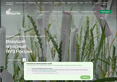 Снимок главной страницы bsau.ru