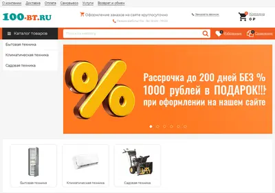 Снимок главной страницы 100-bt.ru