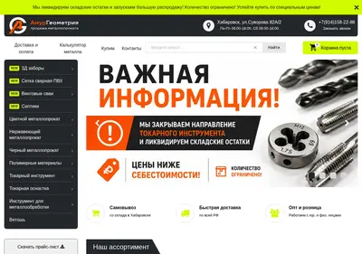 Снимок главной страницы amurgeometria.ru
