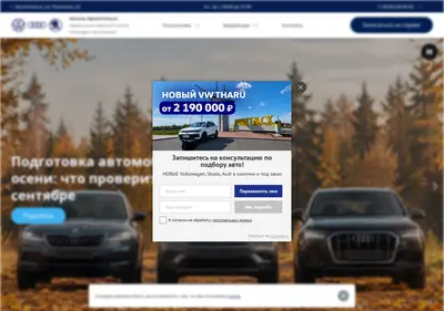 Снимок главной страницы axsel-vw.ru