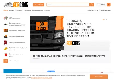 Снимок главной страницы adrsnab.ru