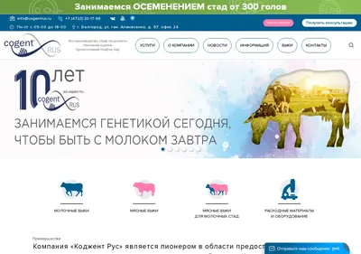 Снимок главной страницы cogentrus.ru